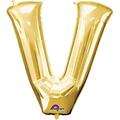 Anagram 32 in. Letter V Gold Supershape Foil Balloon 78433